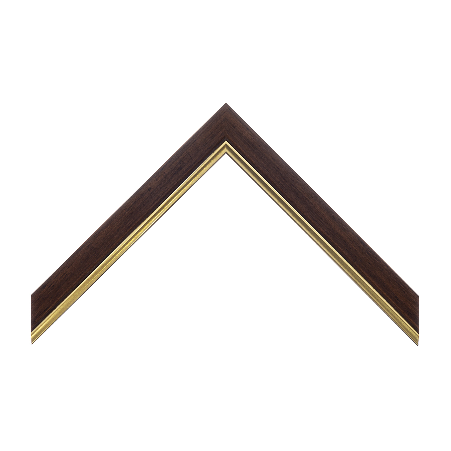 cornice legno ramin piatta tinta noce opaco filo oro | Albor