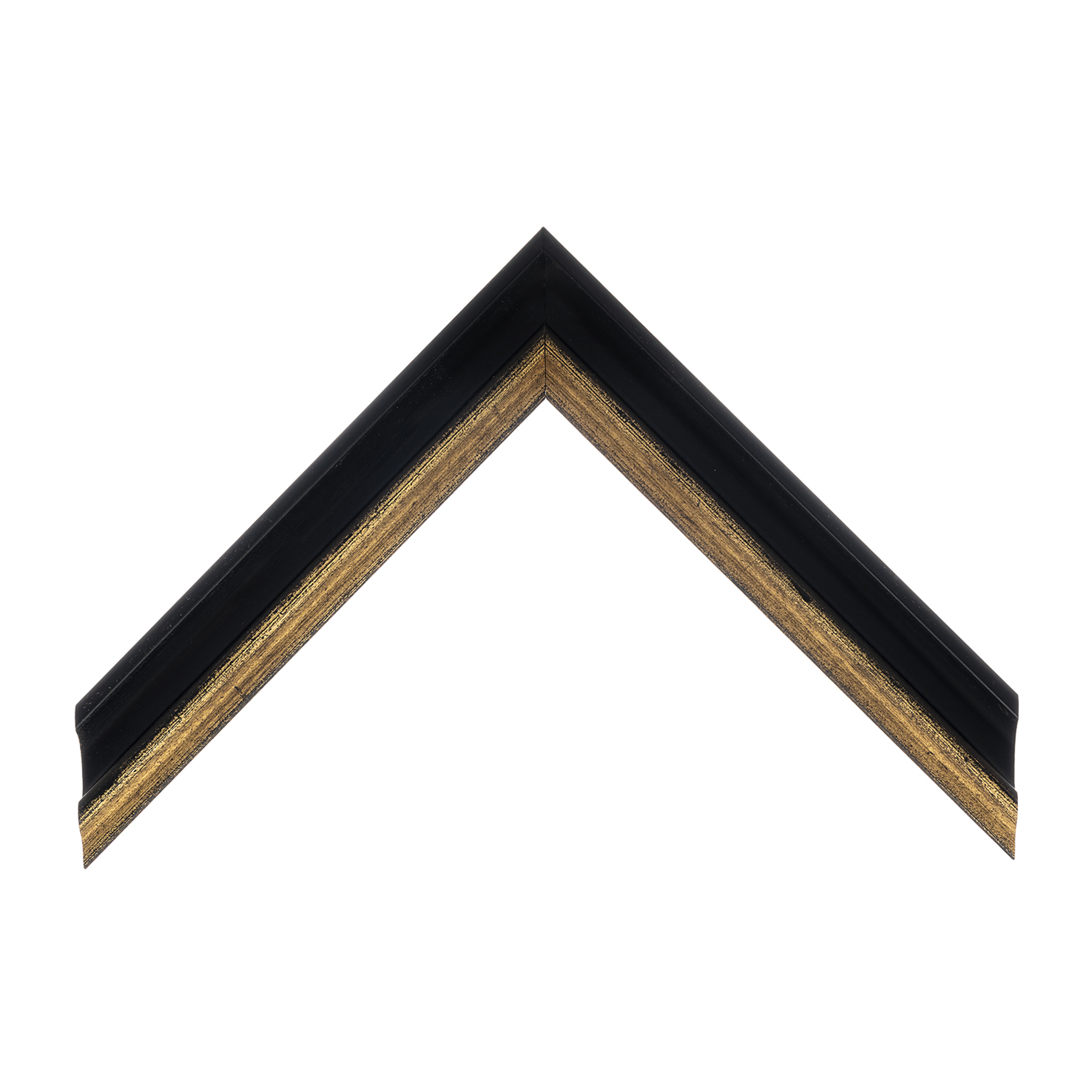 cornice legno ayous sagomata nero opaco filo oro | Albor