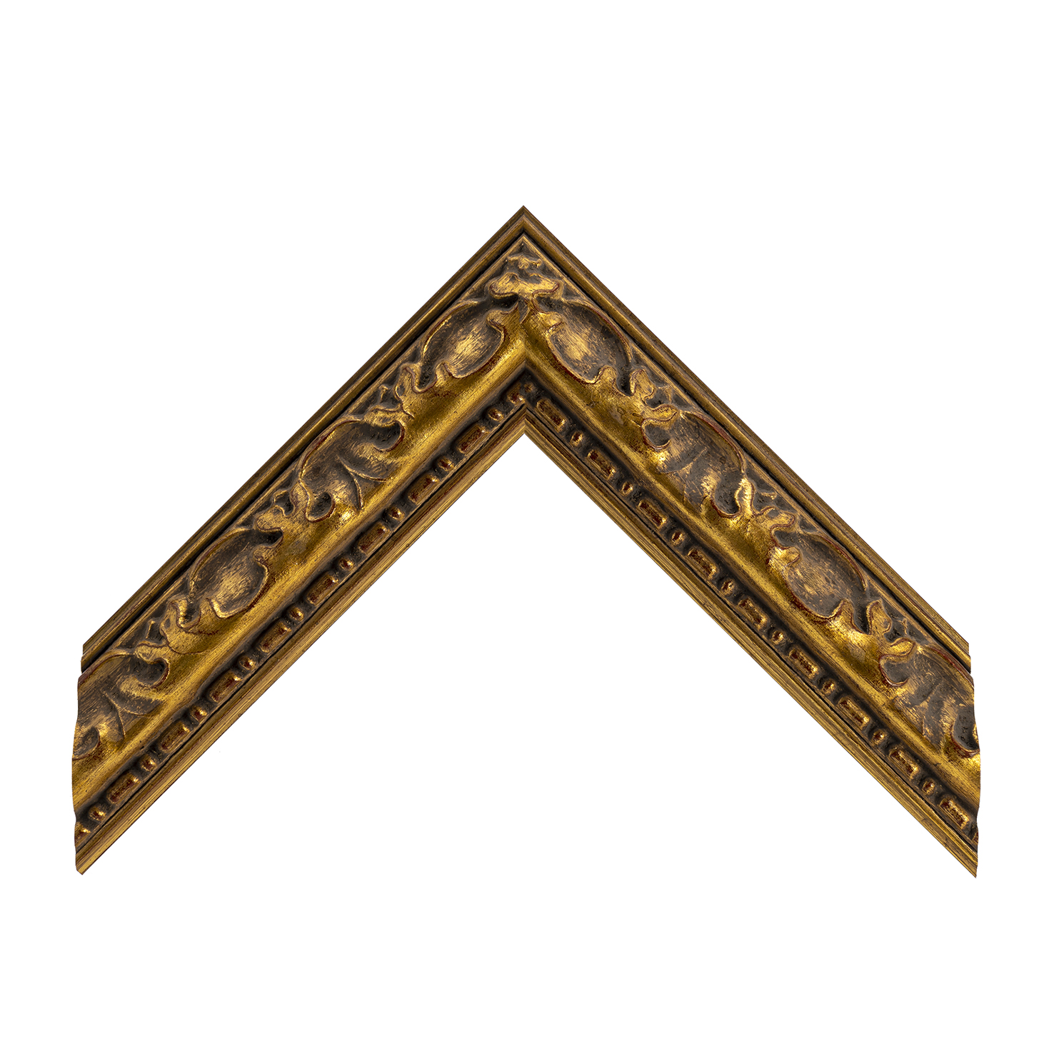 cornice legno ayous sagomata oro foglia antichizzato | Albor