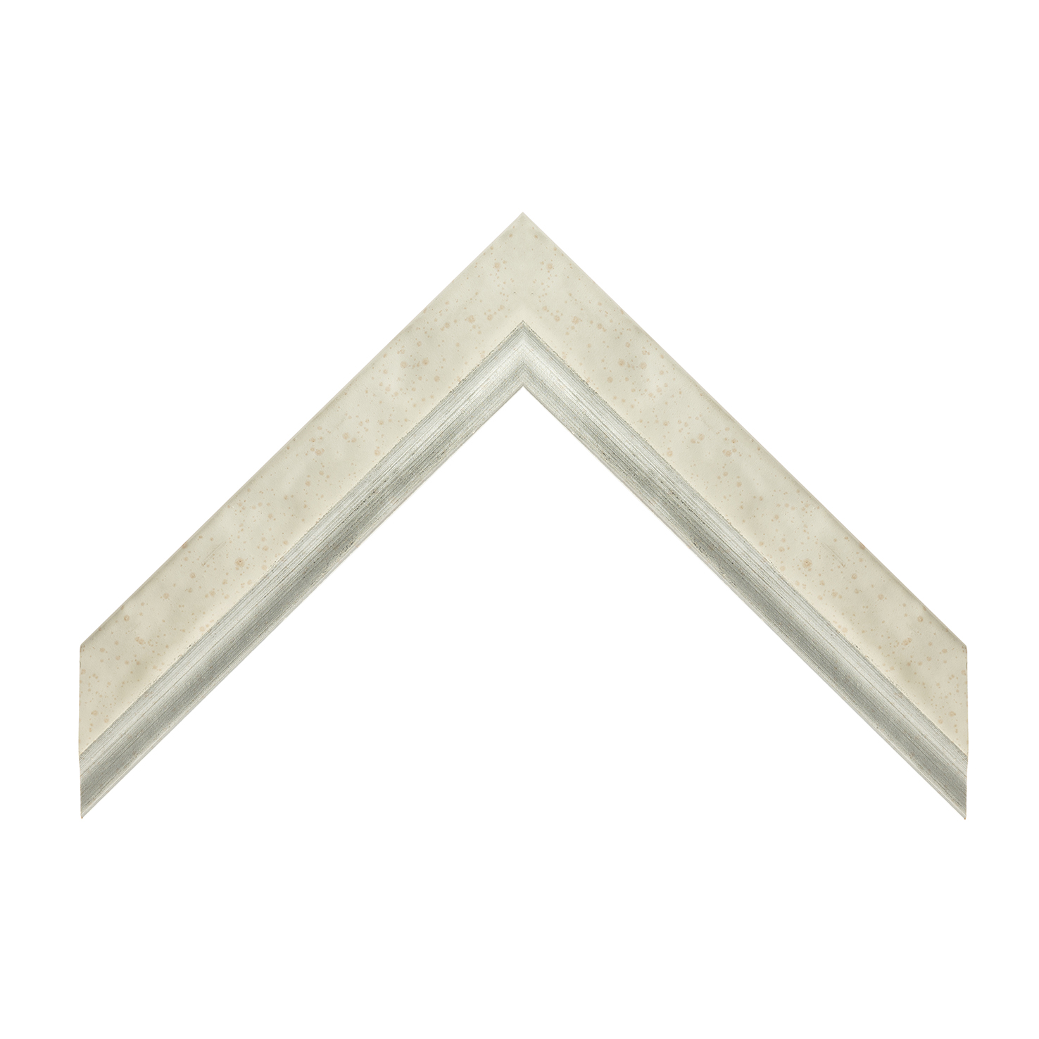 cornice legno ayous sagomata murale bianco filo argento | Albor