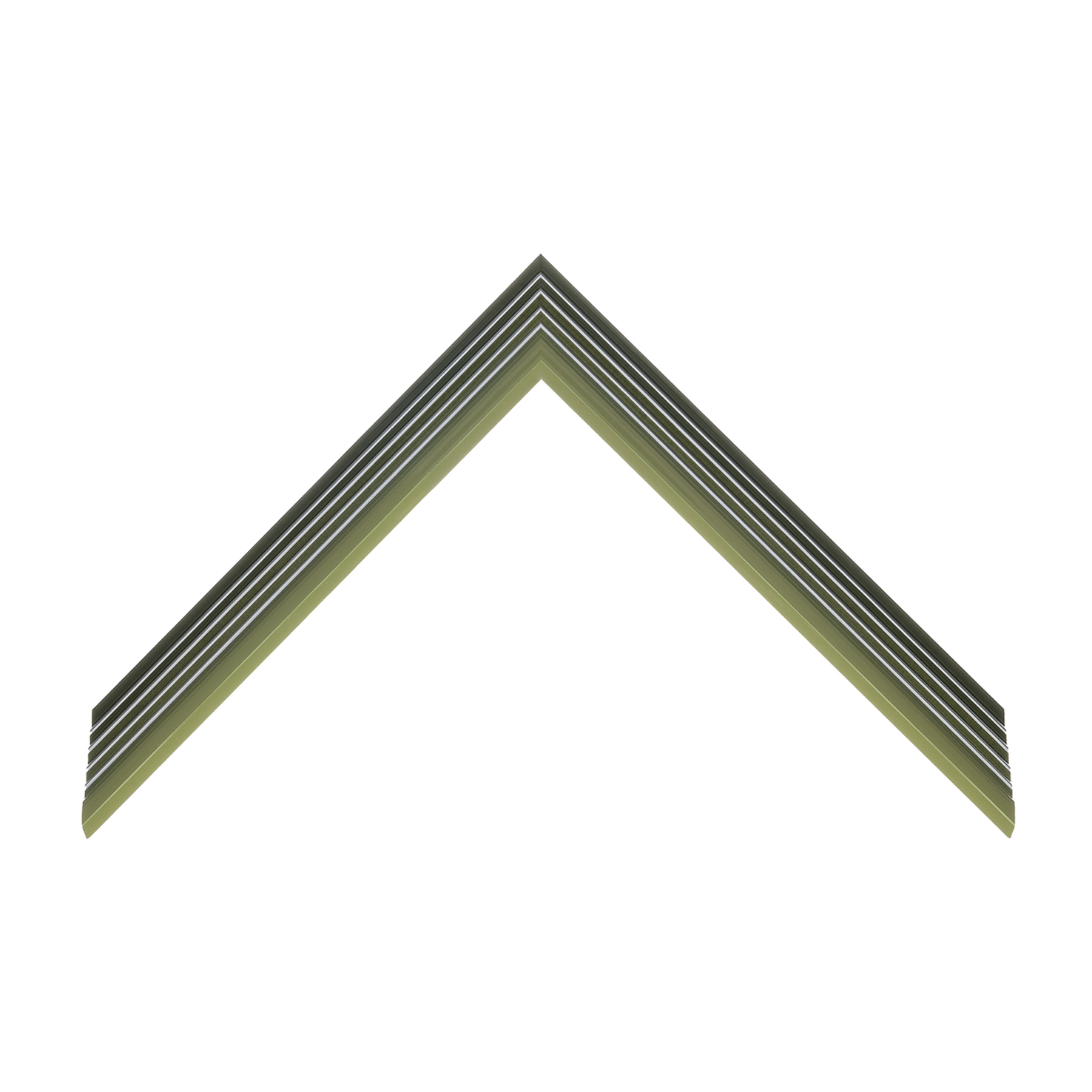 cornice legno ayous sagomata verde sfumato lucido filo argento | Albor