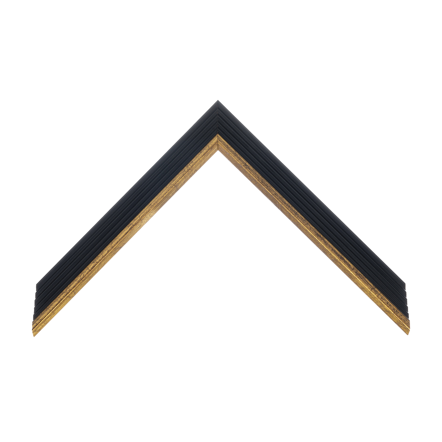 cornice legno ayous sagomata nero opaco filo oro | Albor