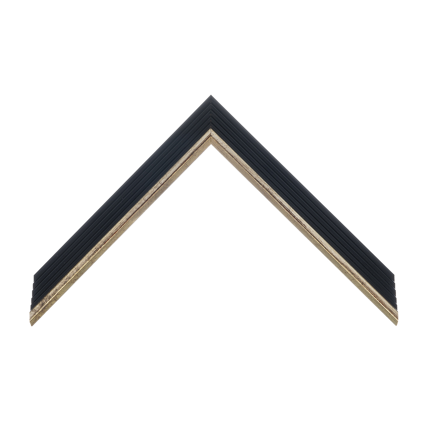 cornice legno ayous sagomata nero opaco filo argento | Albor