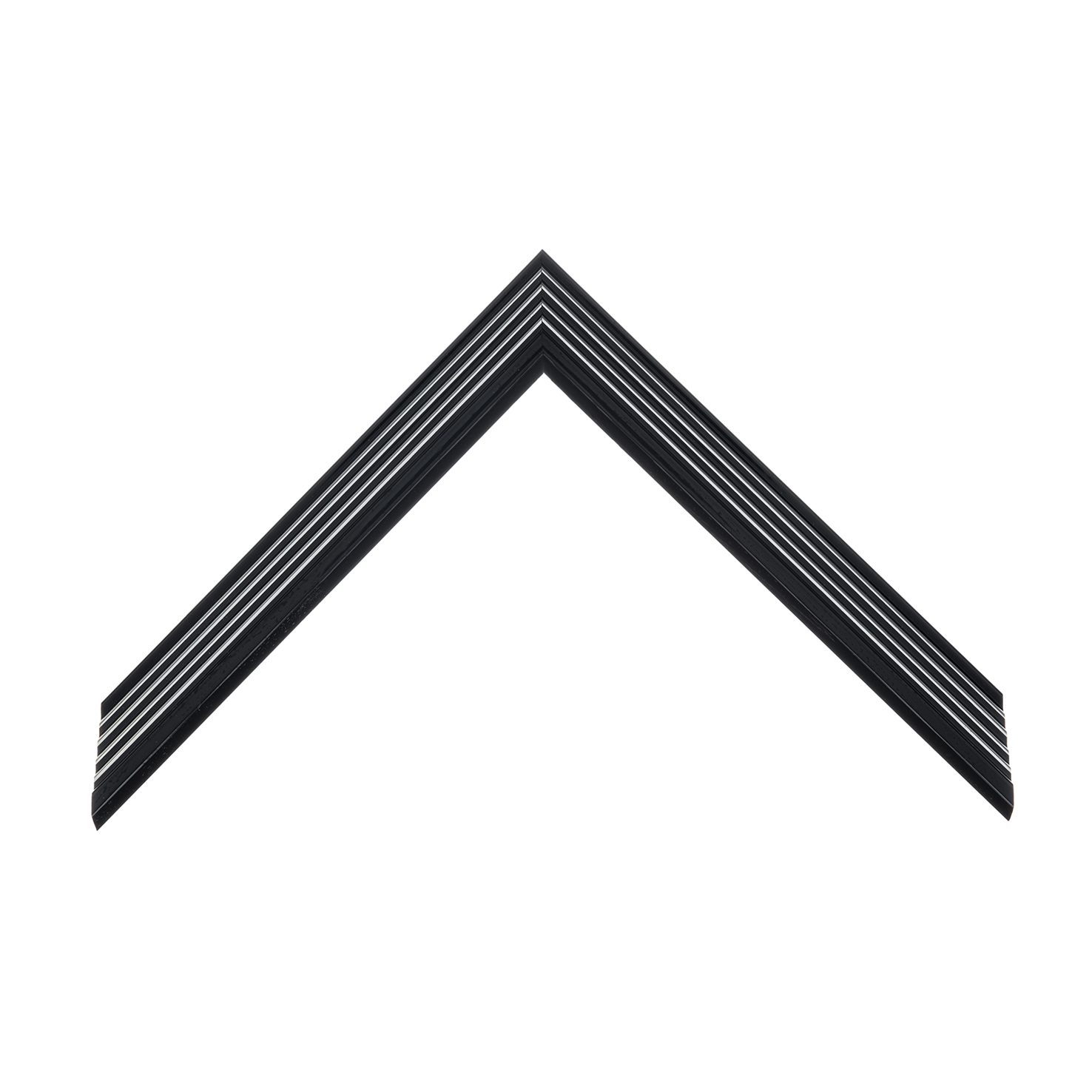 cornice legno ayous sagomata nero lucido filo argento | Albor