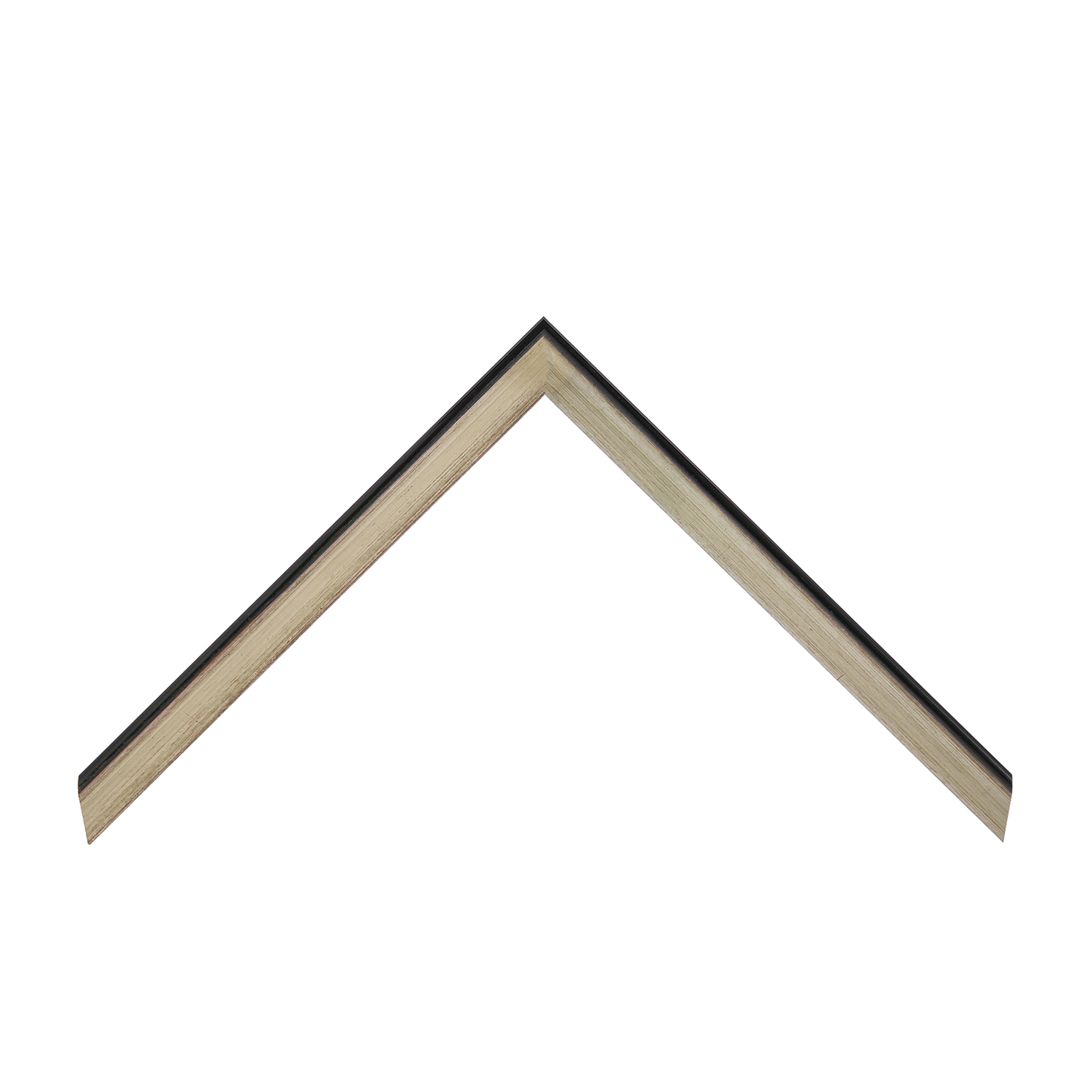 cornice legno ayous sagomata argento foglia fianco nero | Albor